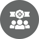 Group icon with medical symbol