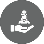 Group icon with medical symbol